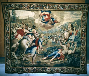 Die Bekehrung des heiligen Paulus, aus einer Serie, die die Apostelgeschichte darstellt, gewebt in der Beauvais-Werkstatt unter der Leitung von Philippe Behagle (1641-1705) 1695-98